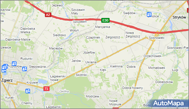 mapa Leonardów gmina Zgierz, Leonardów gmina Zgierz na mapie Targeo