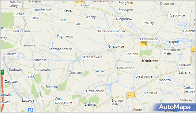 mapa Łososkowice, Łososkowice na mapie Targeo