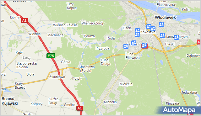 mapa Łuba Druga, Łuba Druga na mapie Targeo