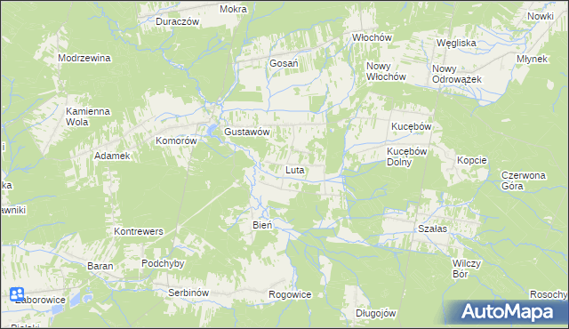 mapa Luta gmina Stąporków, Luta gmina Stąporków na mapie Targeo