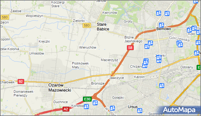 mapa Macierzysz, Macierzysz na mapie Targeo