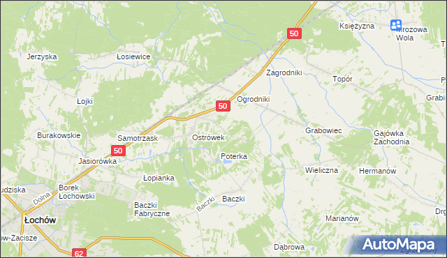 mapa Majdan gmina Łochów, Majdan gmina Łochów na mapie Targeo