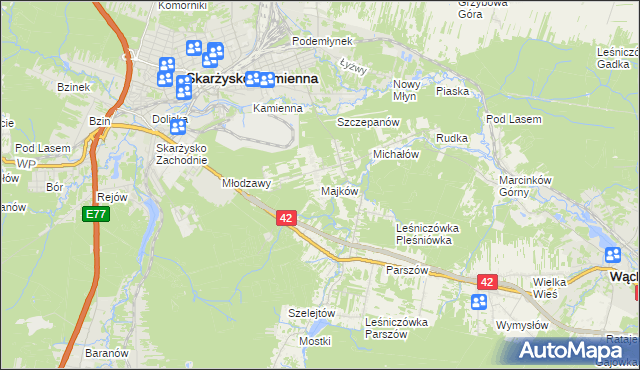 mapa Majków, Majków na mapie Targeo