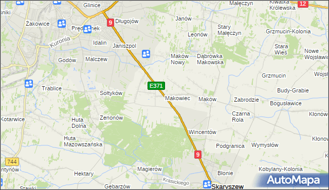 mapa Makowiec, Makowiec na mapie Targeo