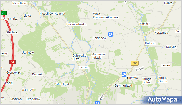 mapa Marianów Kołacki, Marianów Kołacki na mapie Targeo