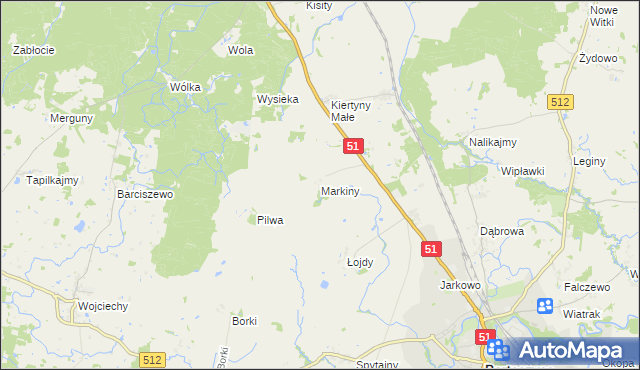 mapa Markiny, Markiny na mapie Targeo