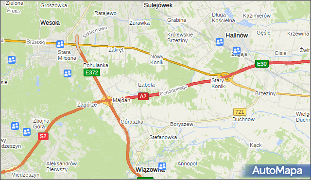 mapa Michałówek gmina Wiązowna, Michałówek gmina Wiązowna na mapie Targeo