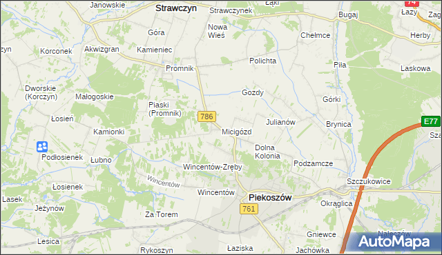 mapa Micigózd, Micigózd na mapie Targeo