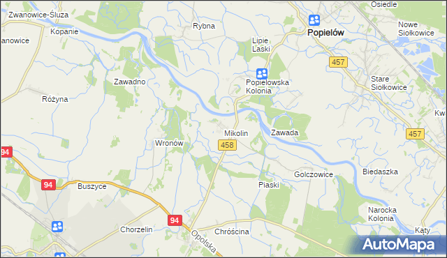 mapa Mikolin, Mikolin na mapie Targeo