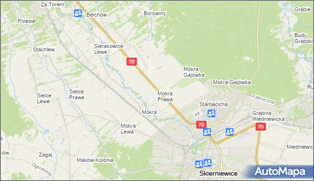 mapa Mokra Prawa, Mokra Prawa na mapie Targeo