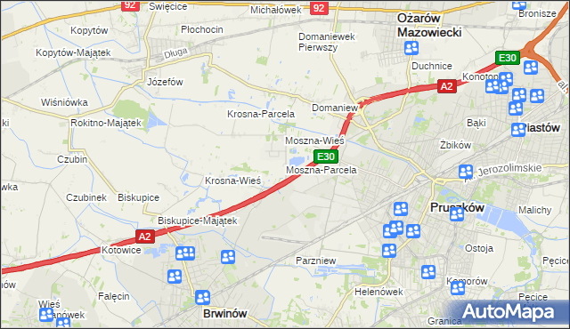 mapa Moszna-Parcela, Moszna-Parcela na mapie Targeo