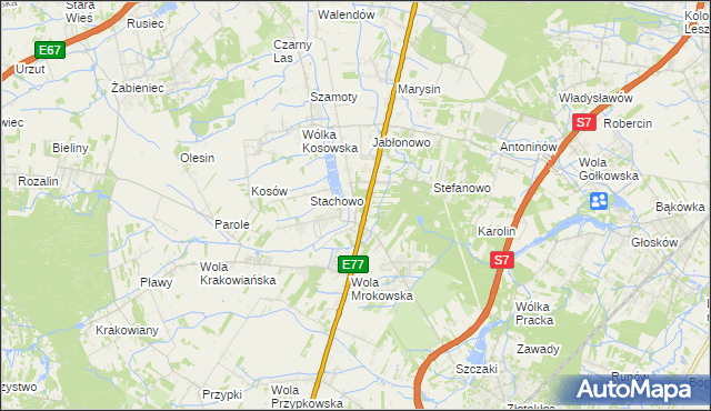 mapa Mroków gmina Lesznowola, Mroków gmina Lesznowola na mapie Targeo