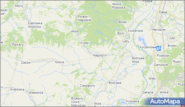 mapa Nagoszyn, Nagoszyn na mapie Targeo