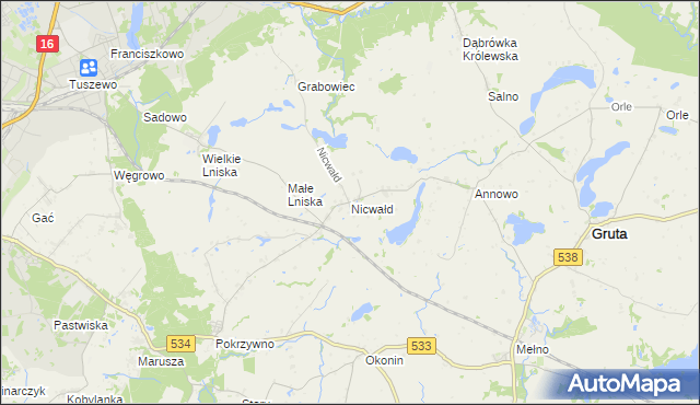 mapa Nicwałd, Nicwałd na mapie Targeo