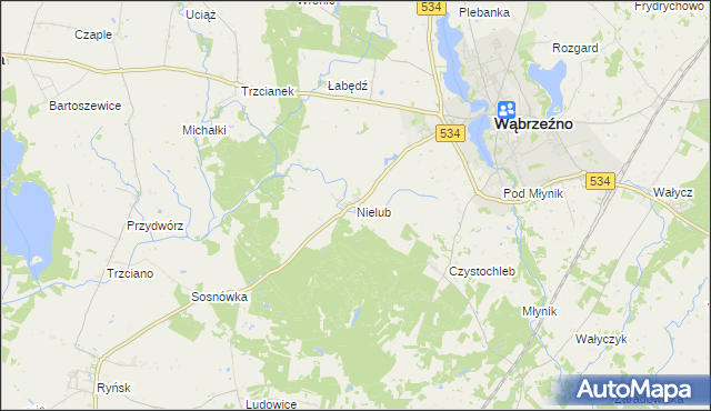 mapa Nielub, Nielub na mapie Targeo