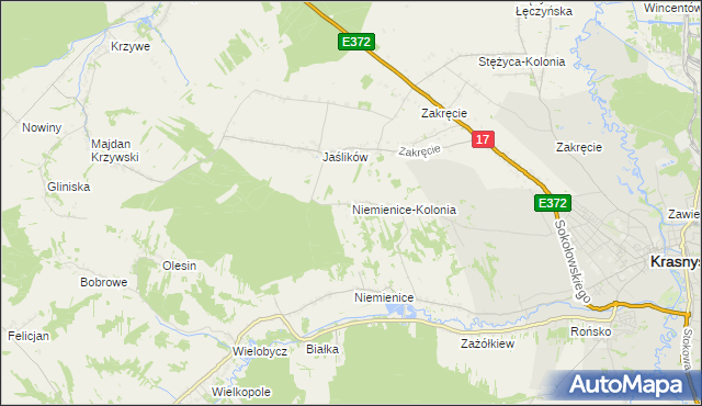 mapa Niemienice-Kolonia, Niemienice-Kolonia na mapie Targeo