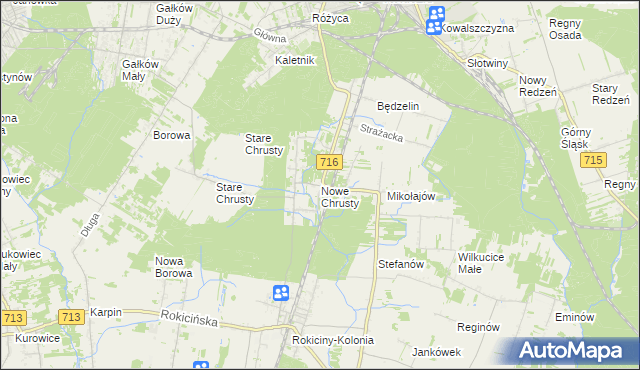 mapa Nowe Chrusty, Nowe Chrusty na mapie Targeo