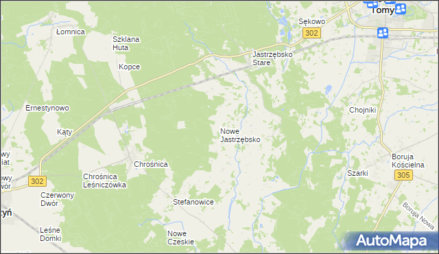 mapa Nowe Jastrzębsko, Nowe Jastrzębsko na mapie Targeo