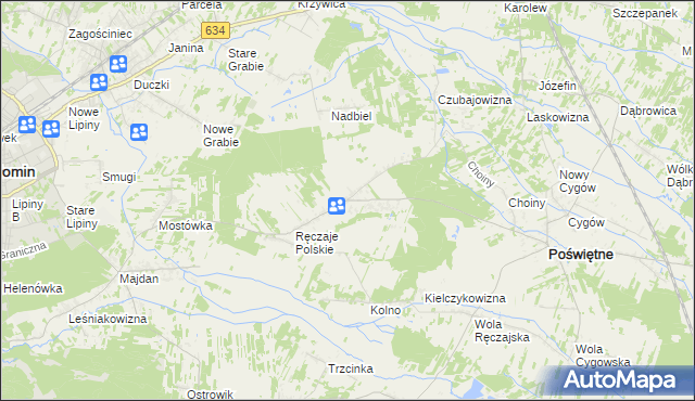 mapa Nowe Ręczaje, Nowe Ręczaje na mapie Targeo