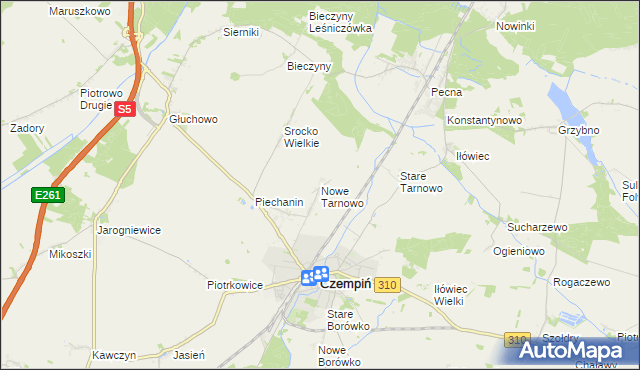 mapa Nowe Tarnowo, Nowe Tarnowo na mapie Targeo