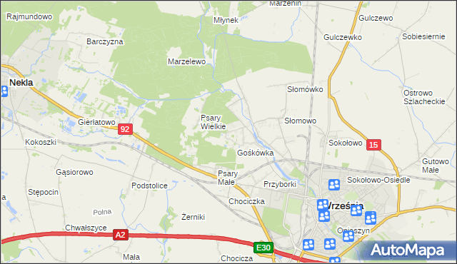 mapa Nowy Folwark gmina Września, Nowy Folwark gmina Września na mapie Targeo