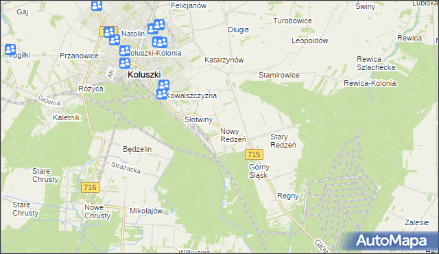mapa Nowy Redzeń, Nowy Redzeń na mapie Targeo