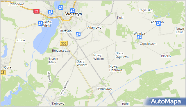 mapa Nowy Widzim, Nowy Widzim na mapie Targeo