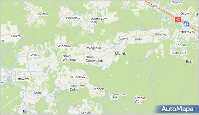 mapa Odrowążek, Odrowążek na mapie Targeo