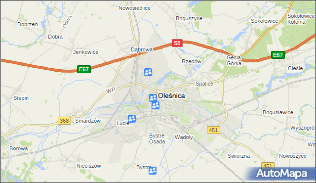 mapa Oleśnica, Oleśnica na mapie Targeo