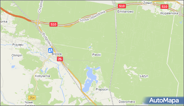 mapa Piecki gmina Nowa Wieś Wielka, Piecki gmina Nowa Wieś Wielka na mapie Targeo