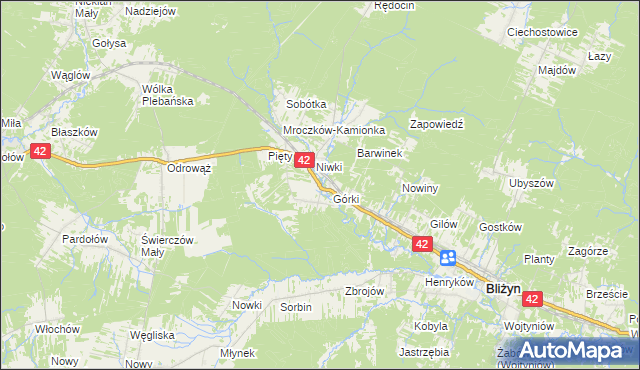 mapa Płaczków, Płaczków na mapie Targeo