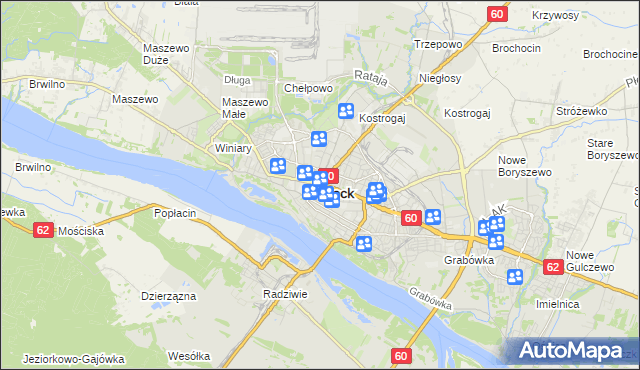 mapa Płock, Płock na mapie Targeo