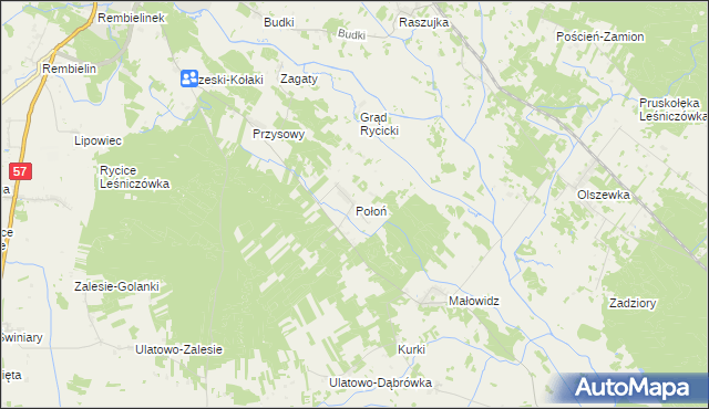 mapa Połoń, Połoń na mapie Targeo