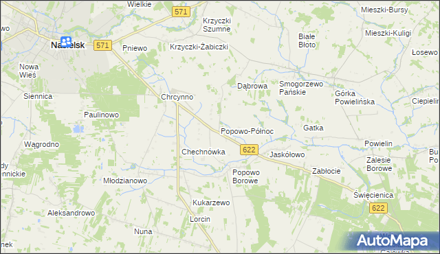 mapa Popowo-Północ, Popowo-Północ na mapie Targeo