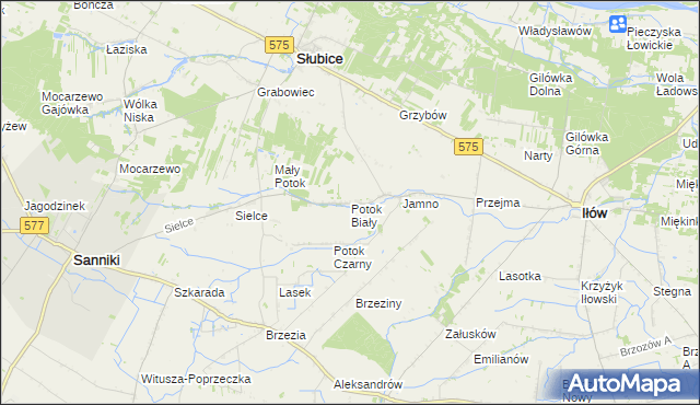 mapa Potok Biały, Potok Biały na mapie Targeo