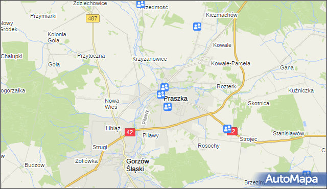mapa Praszka, Praszka na mapie Targeo