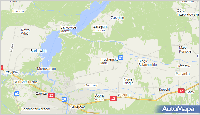 mapa Prucheńsko Małe, Prucheńsko Małe na mapie Targeo