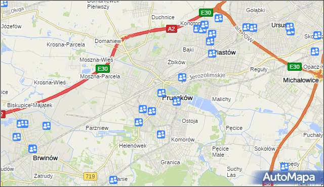 mapa Pruszków, Pruszków na mapie Targeo