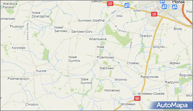 mapa Przemkowo gmina Dzierzążnia, Przemkowo gmina Dzierzążnia na mapie Targeo