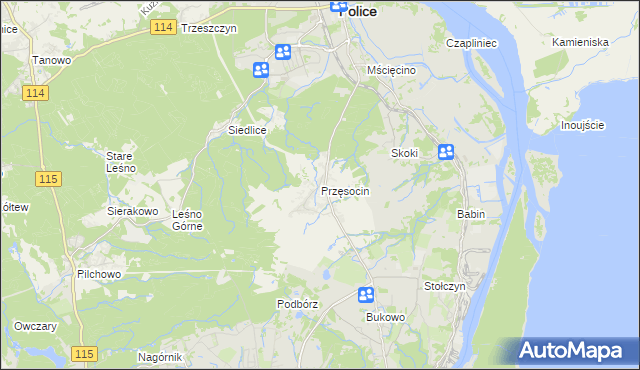 mapa Przęsocin, Przęsocin na mapie Targeo