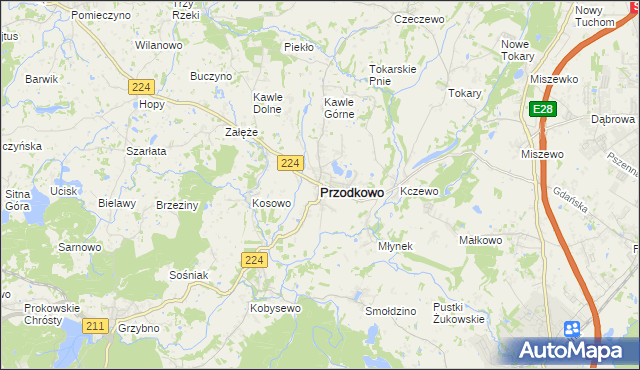 mapa Przodkowo, Przodkowo na mapie Targeo