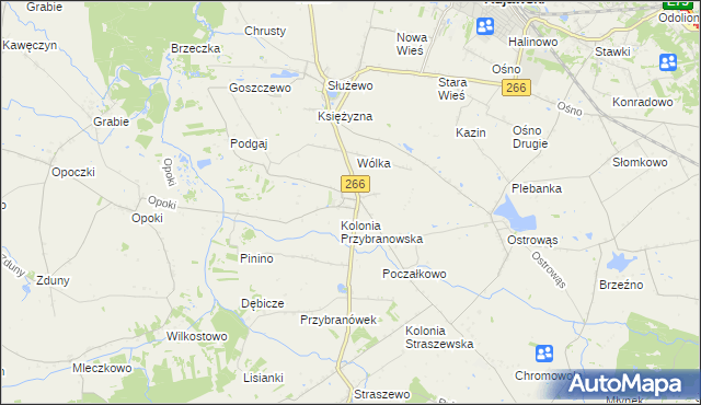 mapa Przybranowo, Przybranowo na mapie Targeo