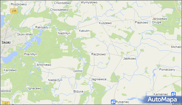 mapa Raczkowo, Raczkowo na mapie Targeo