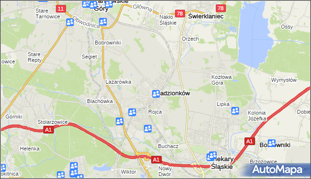 mapa Radzionków, Radzionków na mapie Targeo