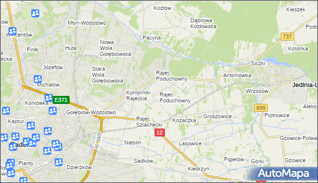 mapa Rajec Poduchowny, Rajec Poduchowny na mapie Targeo