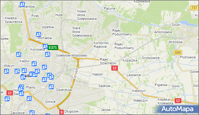mapa Rajec Szlachecki, Rajec Szlachecki na mapie Targeo
