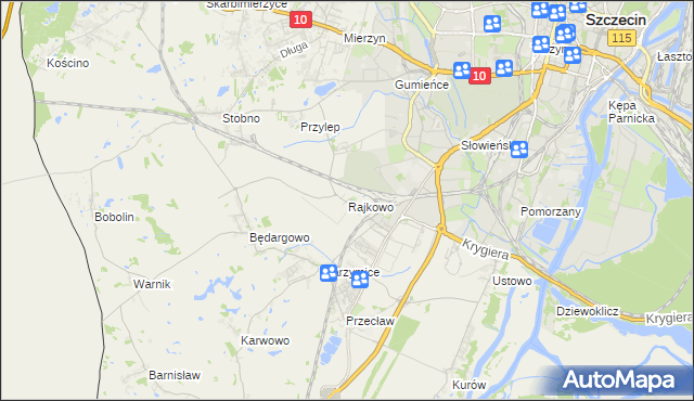 mapa Rajkowo, Rajkowo na mapie Targeo