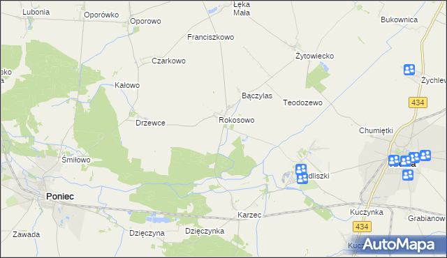 mapa Rokosowo Osada, Rokosowo Osada na mapie Targeo