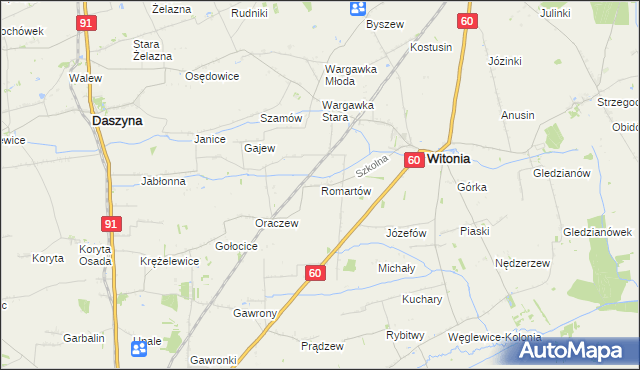 mapa Romartów, Romartów na mapie Targeo