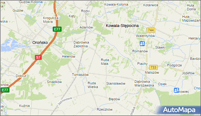 mapa Ruda Mała, Ruda Mała na mapie Targeo